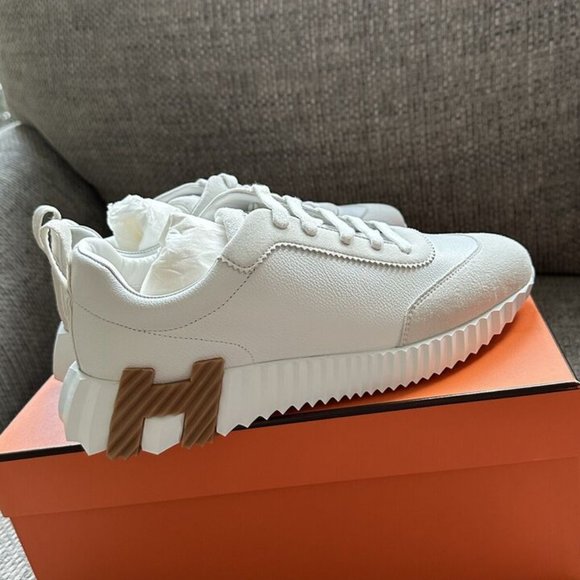 Size 38EU NEW HERMES Leather Bouncing Women Sneaker - Picture 1 of 5